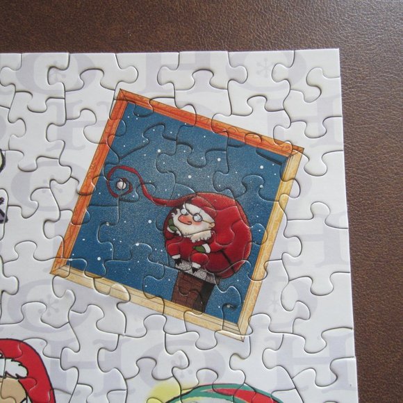 Springbok Shoebox Vintage 500 piece Puzzle Whimsical Santa Clauses 18x23-1/2" - Picture 5 of 7